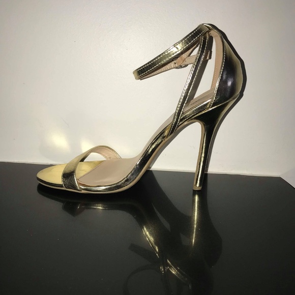 Wild Diva Gold Ankle Strap Heels - Picture 3 of 7